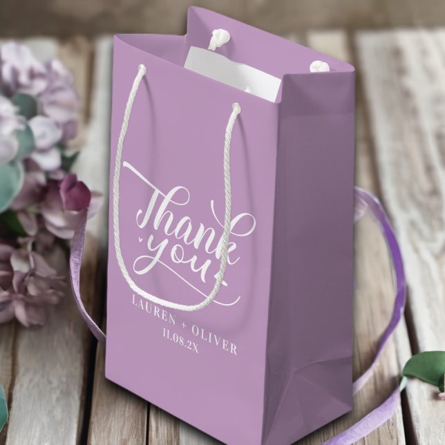 Petit Sac Cadeau Lila Violet | Mariage Minimaliste Remerciements (Créateur téléchargé)