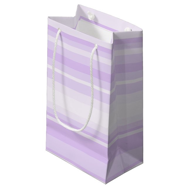 Petit Sac Cadeau Lilac rayures (Devant Angle)