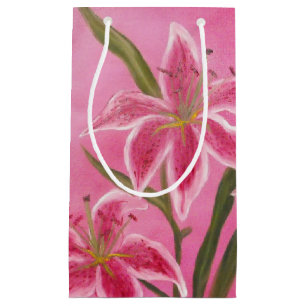 Petit Sac Cadeau Lis rose