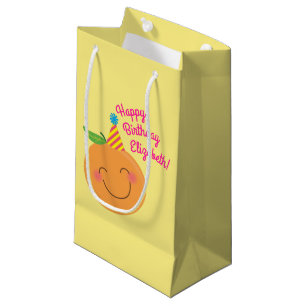 Petit Sac Cadeau Little Cutie Tangerine fête d'anniversaire
