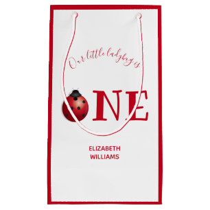 Petit Sac Cadeau Little Ladybug Un premier anniversaire Rouge Blanc
