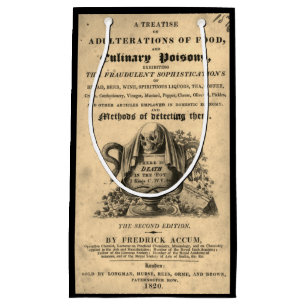 Petit Sac Cadeau Livre de poisons culinaires de 1820 crâne antique