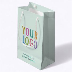 Petit Sac Cadeau Logo de l'entreprise de sacs-cadeaux légers vert c