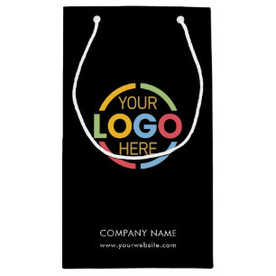 Petit Sac Cadeau Logo d'entreprise minimaliste noir
