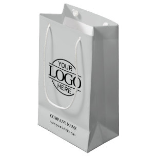 Petit Sac Cadeau Logo d'entreprise moderne en gris clair