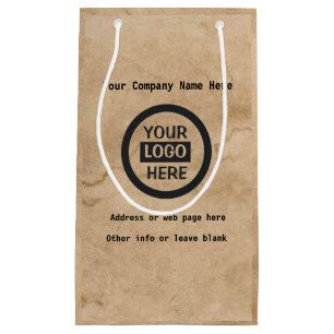 Petit Sac Cadeau Logo et informations de l'entreprise   Arrière - p