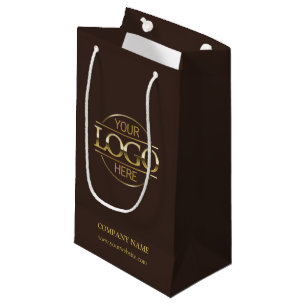 Petit Sac Cadeau Logo minimaliste Brown Entreprise Entreprise Entre