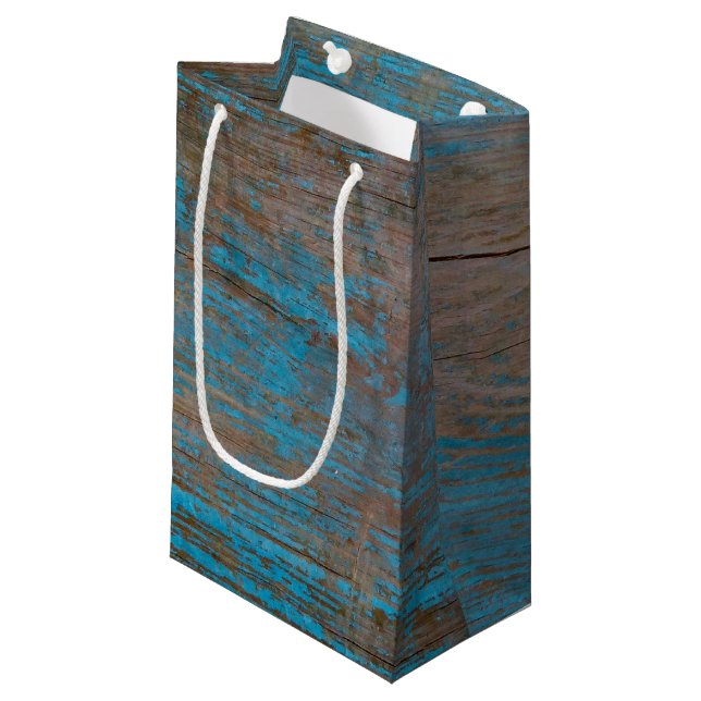 Petit Sac Cadeau Look bois patiné (Devant Angle)