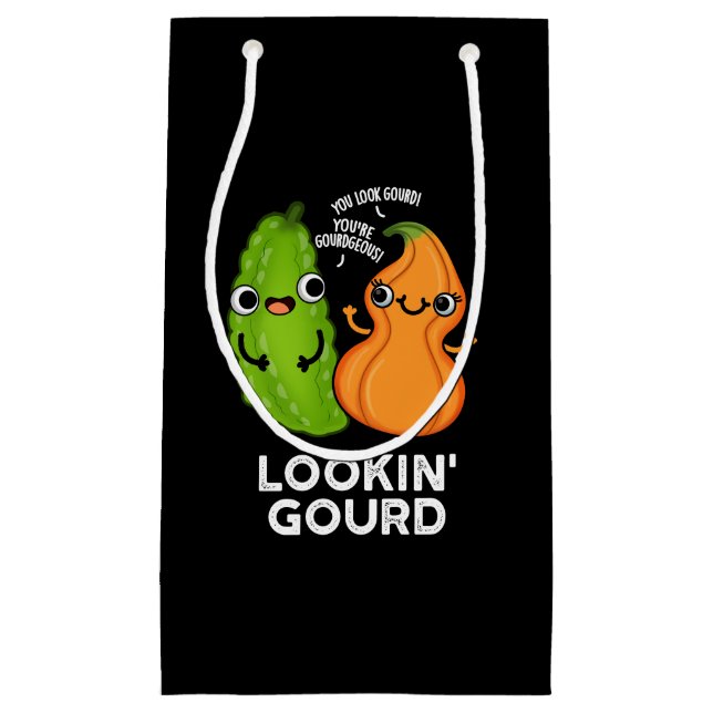 Petit Sac Cadeau Lookin Gourd Funny Veggie Pun Dark BG (Devant)