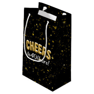 Petit Sac Cadeau L'or monte en ballon des acclamations à 40 ans de