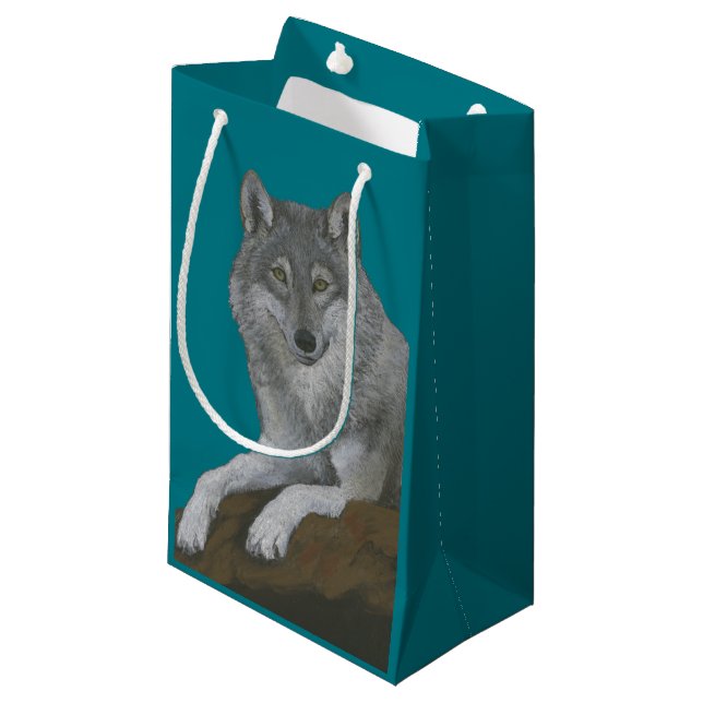 Petit Sac Cadeau Loup (Devant Angle)
