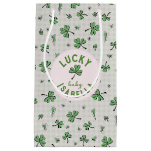 Petit Sac Cadeau Lucky Baby Paddys rose et vert St Paddys
