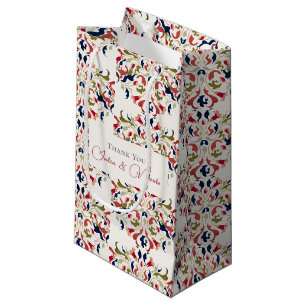 Petit Sac Cadeau Luxe Artistique Botanique Floral Mariage Paisley