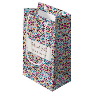 Petit Sac Cadeau Luxe Fantaisiste Mariage Bordure Fleurie Style Ivo