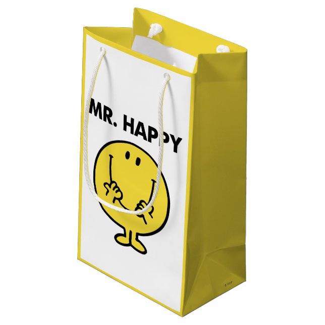 Petit Sac Cadeau M. Happy | Visage souriant géant (Dos Angle)