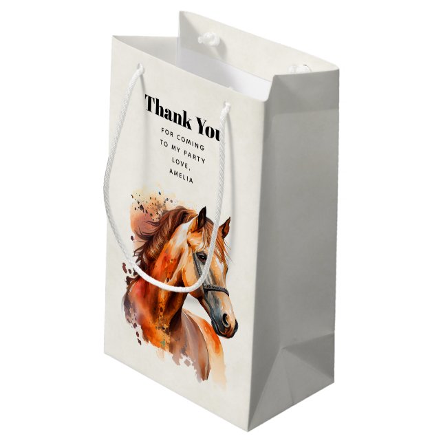 Petit Sac Cadeau Magnifique Sorrel Horse Portrait Anniversaire Merc (Dos Angle)