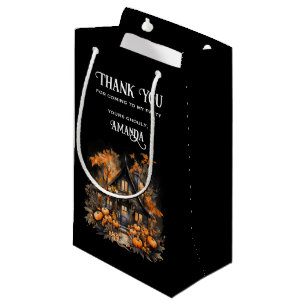 Petit Sac Cadeau Maison hantée avec Halloween Citrouille