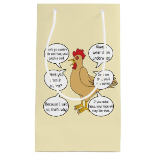 Petit Sac Cadeau Maman drôle de conseil de poule de mère