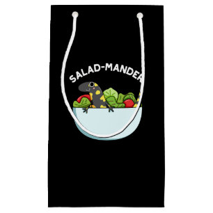 Petit Sac Cadeau Mander Salade Drôle Salamandre Animal Pun Dark BG
