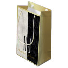 Marbre noir et blanc moderne, monogramme doré