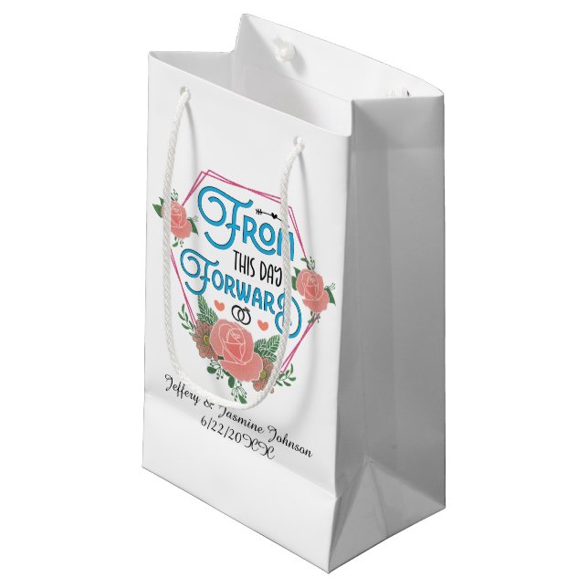 Petit Sac Cadeau Mariage d'art romantique sur mesure (Devant Angle)