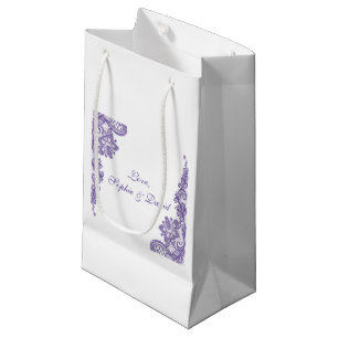 Petit Sac Cadeau Mariage de dentelle ultra violet moderne