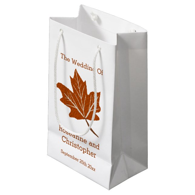 Petit Sac Cadeau Mariage de design d'automne (Devant Angle)