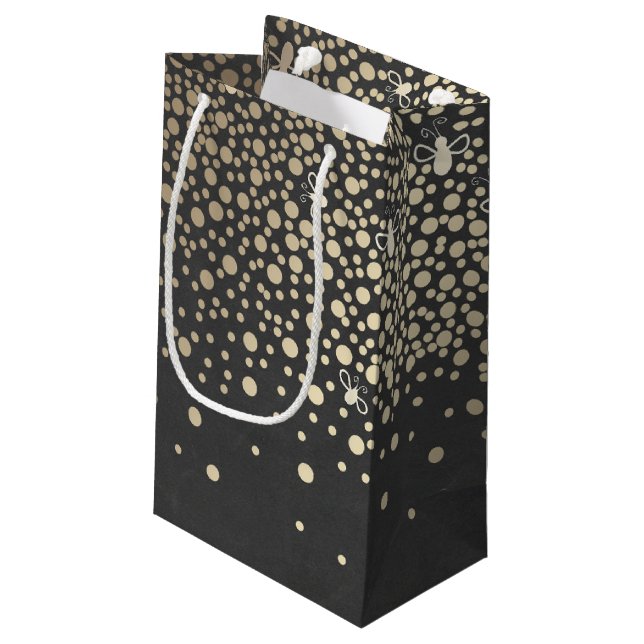 Petit Sac Cadeau Mariage de tableau de bord des lucioles Gold Confe (Dos Angle)