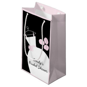Petit Sac Cadeau Mariage Gown Pink Fête des mariées noir pastel pet