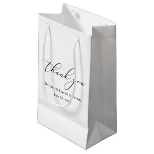 Petit Sac Cadeau Mariage minimaliste de calligraphie d'élégance