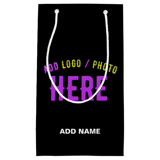 PETIT SAC CADEAU MARQUE NOIRE PERSONNALISABLE VERIFIEE MODERNE ET C (Devant)