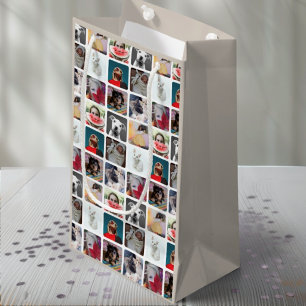 Petit Sac Cadeau Mémoire Collage de 9 Photos de Style Tendance
