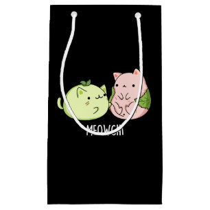 Petit Sac Cadeau Meowchi Funny Mochi Pun Dark BG