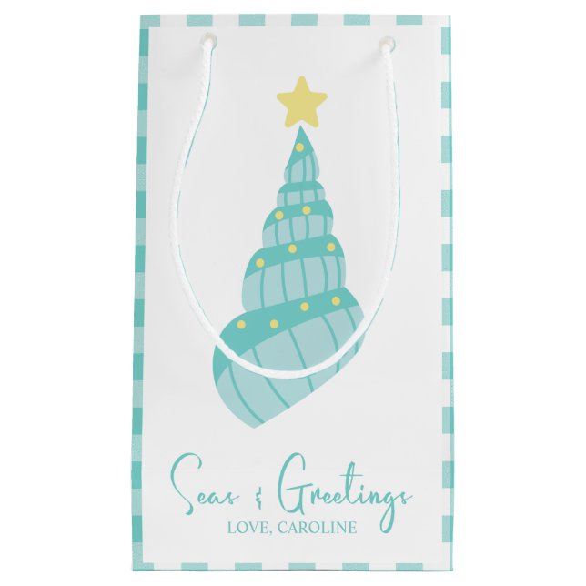 Petit Sac Cadeau Mer côtière et Coque de voeux (Devant)