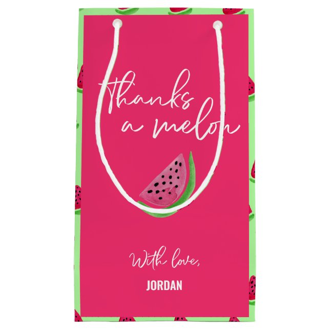 Petit Sac Cadeau Merci à Melon Watermelon pour son premier Merci d' (Devant)