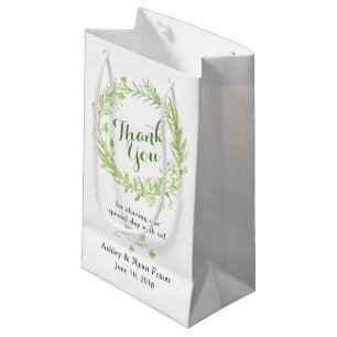 Petit Sac Cadeau Merci de Mariage de fleuri