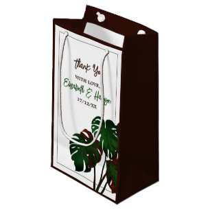 Petit Sac Cadeau Merci de mariage tropical de Monstera Beach
