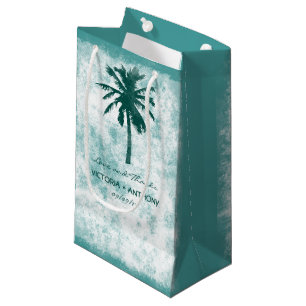 Petit Sac Cadeau Merci de mariage tropical Palm Tree Beach