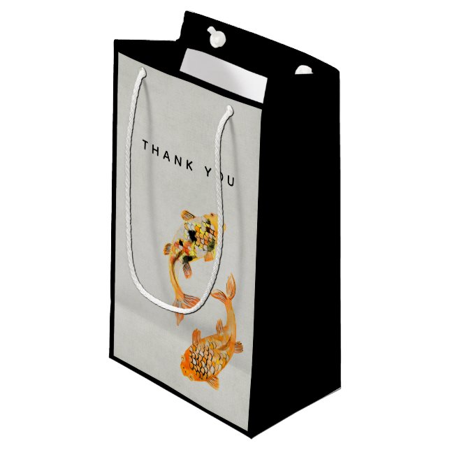 Petit Sac Cadeau Merci de poisson Gold Koi élégant (Devant Angle)