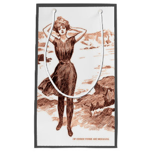 Petit Sac Cadeau Mermaid Beach Gibson Girl Victorian Antique