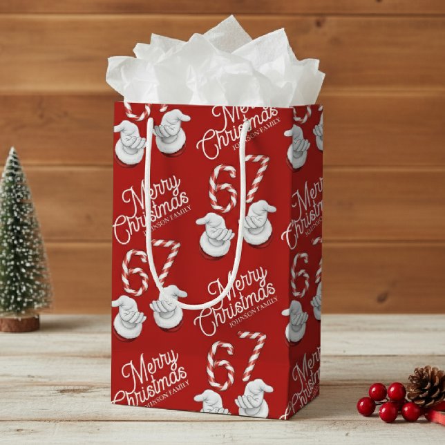 Petit Sac Cadeau Merry Christmas Candy Cane 6-7 Meme Pattern (Merry Christmas Candy Cane 6-7 Meme Pattern Small Gift Bag
)