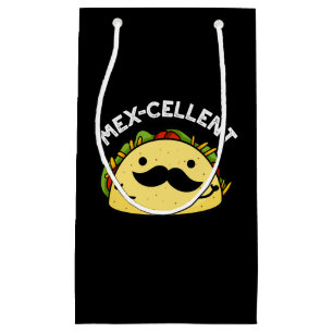 Petit Sac Cadeau Mex-violet drôle Excellent Taco Pun Dark BG