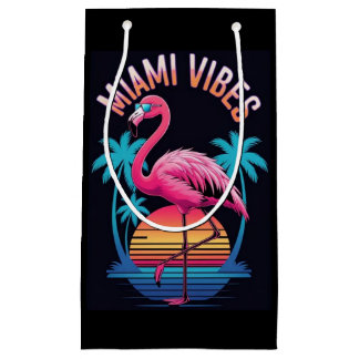 Petit Sac Cadeau Miami Vibes Summer Flamingo Design-63454