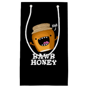 Petit Sac Cadeau Miel roux Funny Miel cru Pun de miel foncé BG