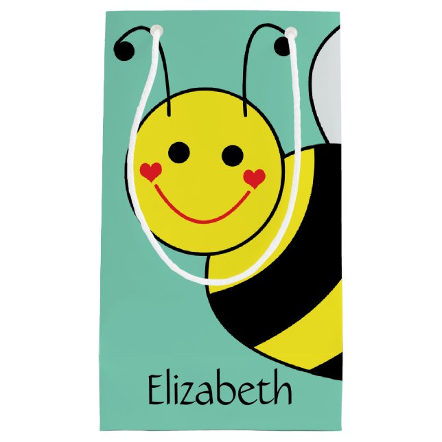 Petit Sac Cadeau Mignon gaffez l'abeille personnalisée (Devant)