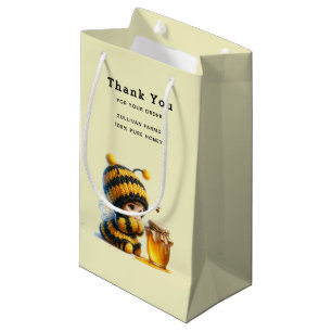 Petit Sac Cadeau Mignonne fille en costume d'abeille avec commerce 