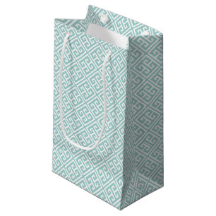 Petit Sac Cadeau Mint Green Greek Key