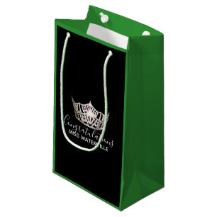 Petit Sac Cadeau Miss America Silver Crown Green Cadeau Sac-Petit