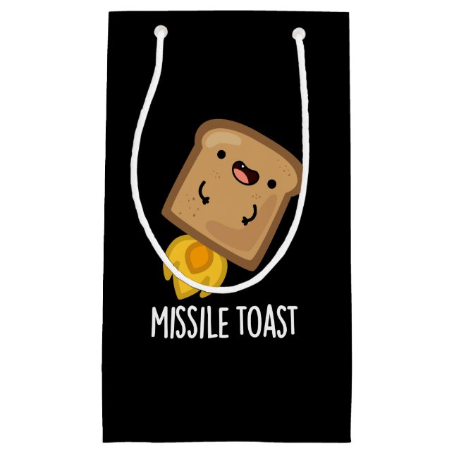 Petit Sac Cadeau Missile Toast amusant Mistletoe Puns Dark BG (Devant)