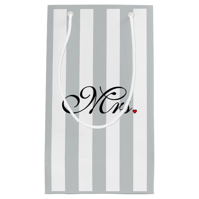 Petit Sac Cadeau Mme Wife Bride Click pour customiser des rayures (Devant)